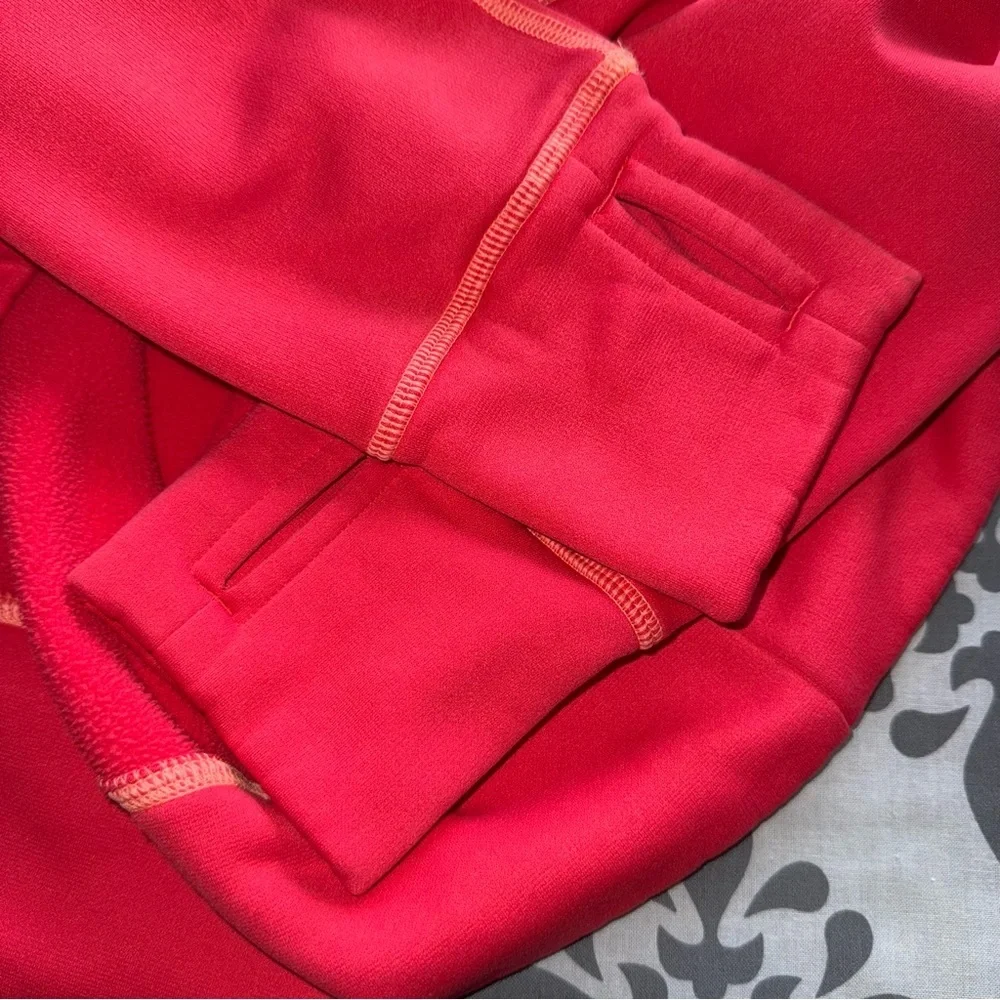 Nike Coral Hoodie with Black‎ Logo contrasting stitching fleece lining Medium